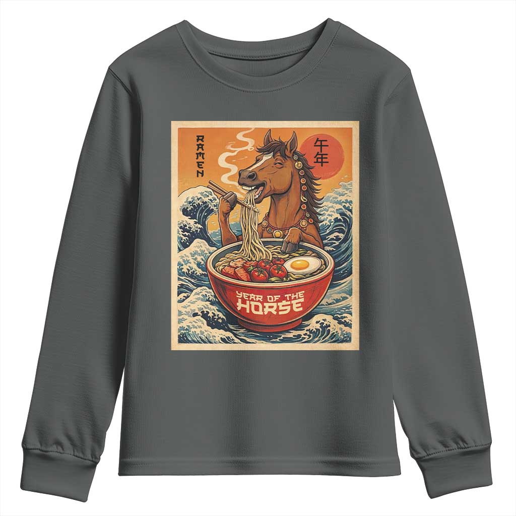 Zodiac Lunar New Year Of The Horse 2026 Youth Sweatshirt Ramen Lovers