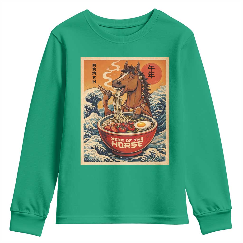 Zodiac Lunar New Year Of The Horse 2026 Youth Sweatshirt Ramen Lovers