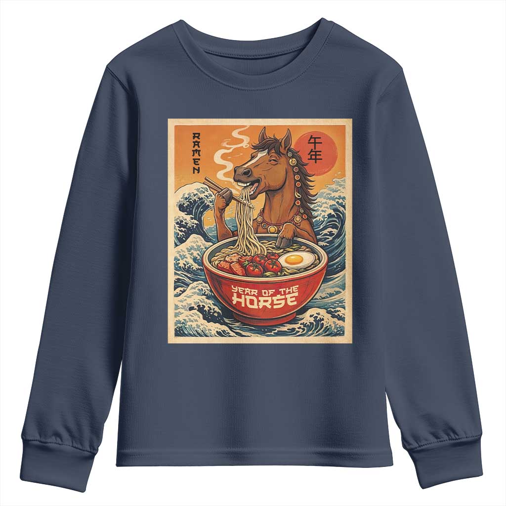 Zodiac Lunar New Year Of The Horse 2026 Youth Sweatshirt Ramen Lovers