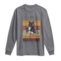 Selected Cat Humor Long Sleeve Shirt Funny I Have Selective Hearing You Werent Vintage - Wonder Print Shop