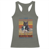 Selected Cat Humor Racerback Tank Top Funny I Have Selective Hearing You Werent Vintage - Wonder Print Shop
