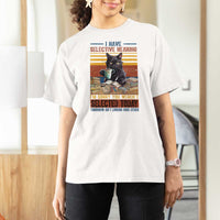 Selected Cat Humor T Shirt For Women Funny I Have Selective Hearing You Werent Vintage - Wonder Print Shop