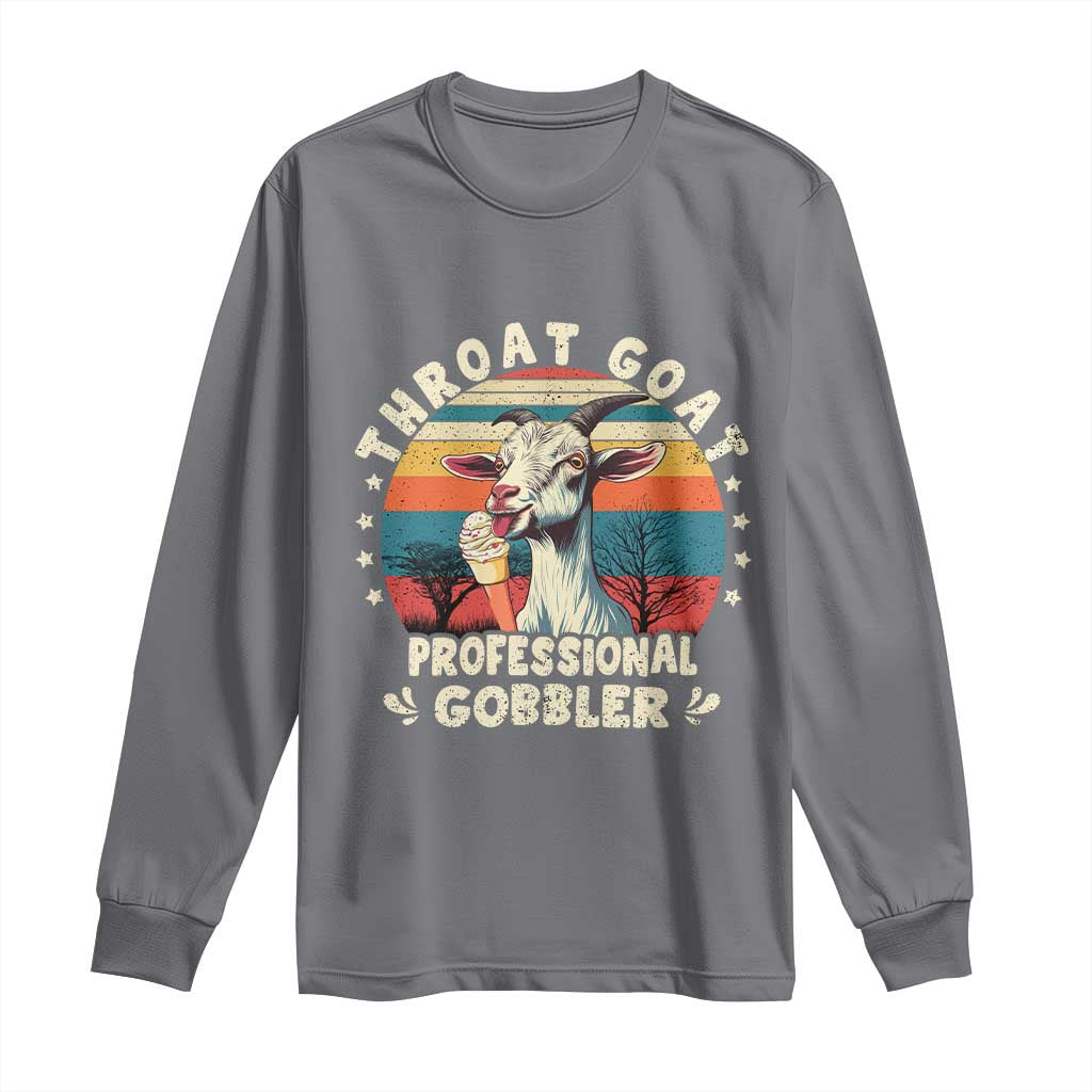 Throat Goat Long Sleeve Shirt Funny Dirty Humor Embarrassment Vintage - Wonder Print Shop