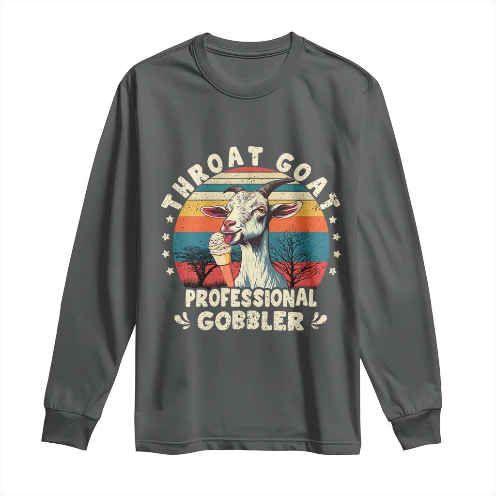 Throat Goat Long Sleeve Shirt Funny Dirty Humor Embarrassment Vintage - Wonder Print Shop