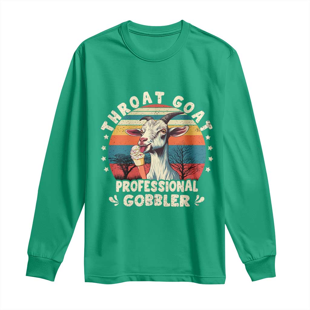 Throat Goat Long Sleeve Shirt Funny Dirty Humor Embarrassment Vintage - Wonder Print Shop