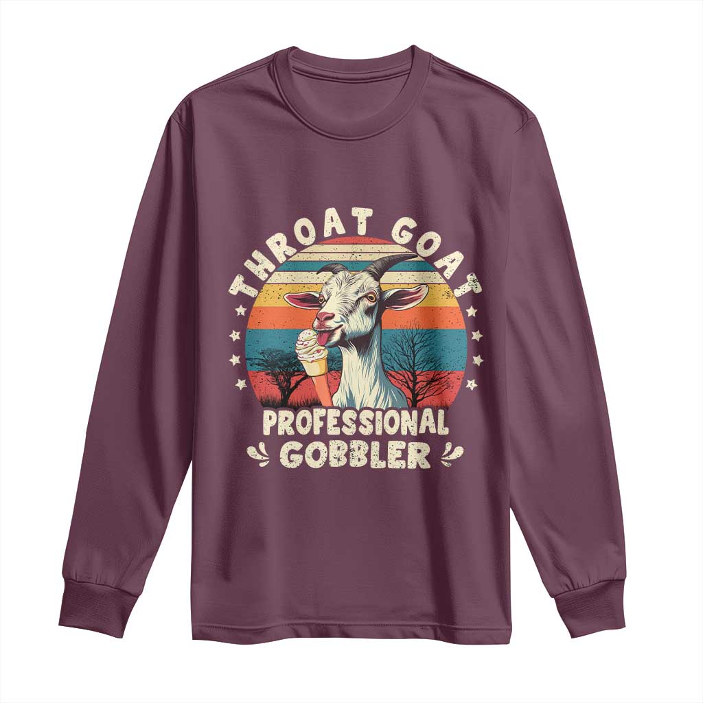 Throat Goat Long Sleeve Shirt Funny Dirty Humor Embarrassment Vintage - Wonder Print Shop
