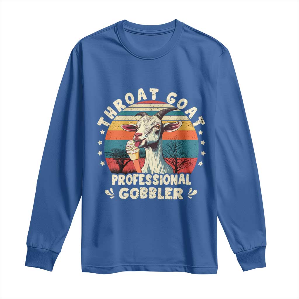 Throat Goat Long Sleeve Shirt Funny Dirty Humor Embarrassment Vintage - Wonder Print Shop