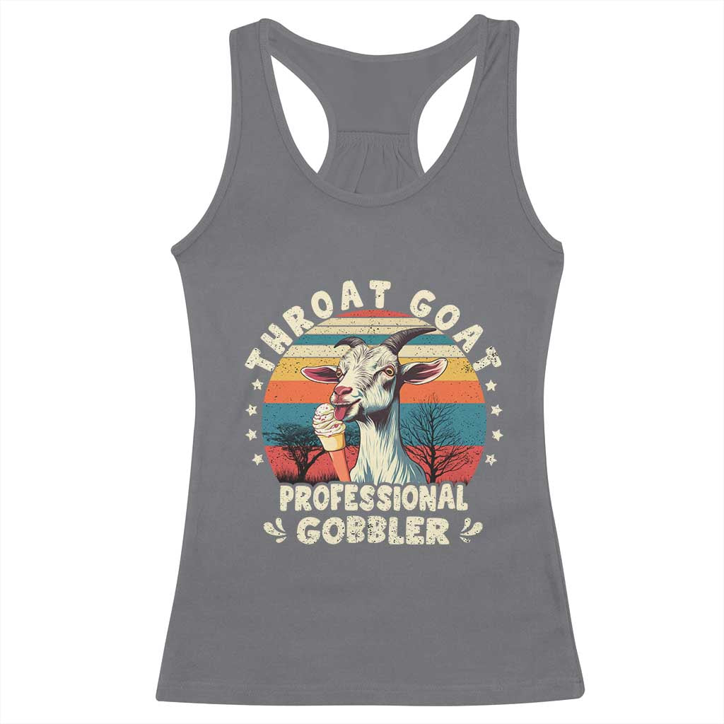 Throat Goat Racerback Tank Top Funny Dirty Humor Embarrassment Vintage - Wonder Print Shop