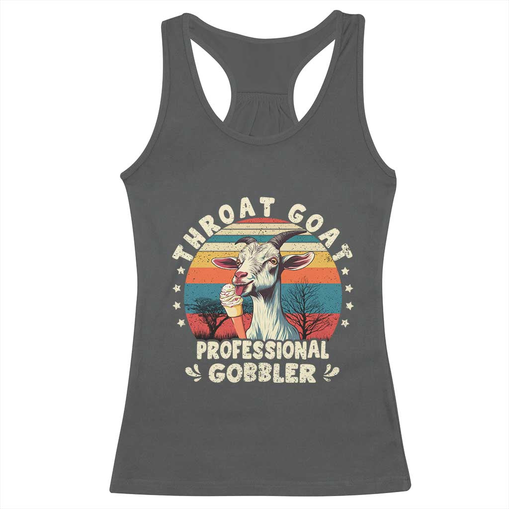 Throat Goat Racerback Tank Top Funny Dirty Humor Embarrassment Vintage - Wonder Print Shop
