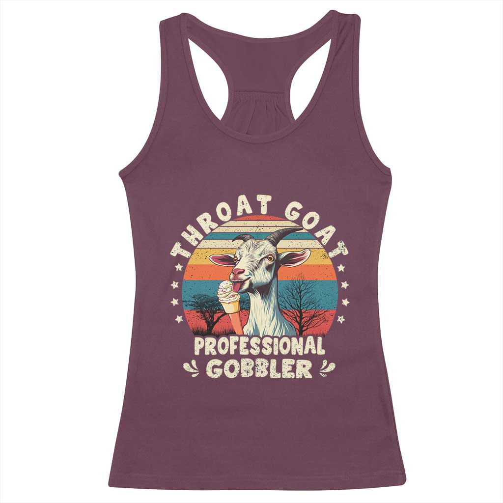 Throat Goat Racerback Tank Top Funny Dirty Humor Embarrassment Vintage - Wonder Print Shop