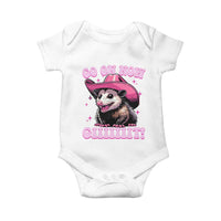 Cowboy Opossum Go On Now Git Baby Onesie Funny Possum Pink Cowgirl Hat Western Wild West - Wonder Print Shop