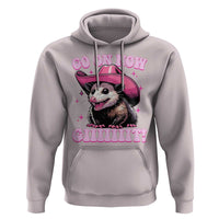 Cowboy Opossum Go On Now Git Hoodie Funny Possum Pink Cowgirl Hat Western Wild West - Wonder Print Shop