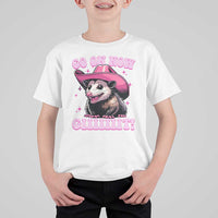 Cowboy Opossum Go On Now Git T Shirt For Kid Funny Possum Pink Cowgirl Hat Western Wild West - Wonder Print Shop