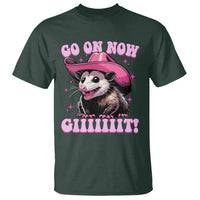 Cowboy Opossum Go On Now Git T Shirt Funny Possum Pink Cowgirl Hat Western Wild West - Wonder Print Shop