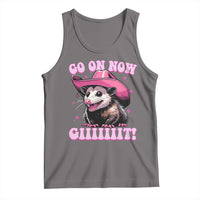 Cowboy Opossum Go On Now Git Tank Top Funny Possum Pink Cowgirl Hat Western Wild West - Wonder Print Shop