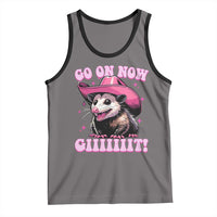 Cowboy Opossum Go On Now Git Tank Top Funny Possum Pink Cowgirl Hat Western Wild West - Wonder Print Shop