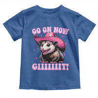 Cowboy Opossum Go On Now Git Toddler T Shirt Funny Possum Pink Cowgirl Hat Western Wild West - Wonder Print Shop