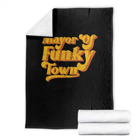 Retro Mayor of Funky Town Throw Blanket Funny Vintage 70s Disco Party