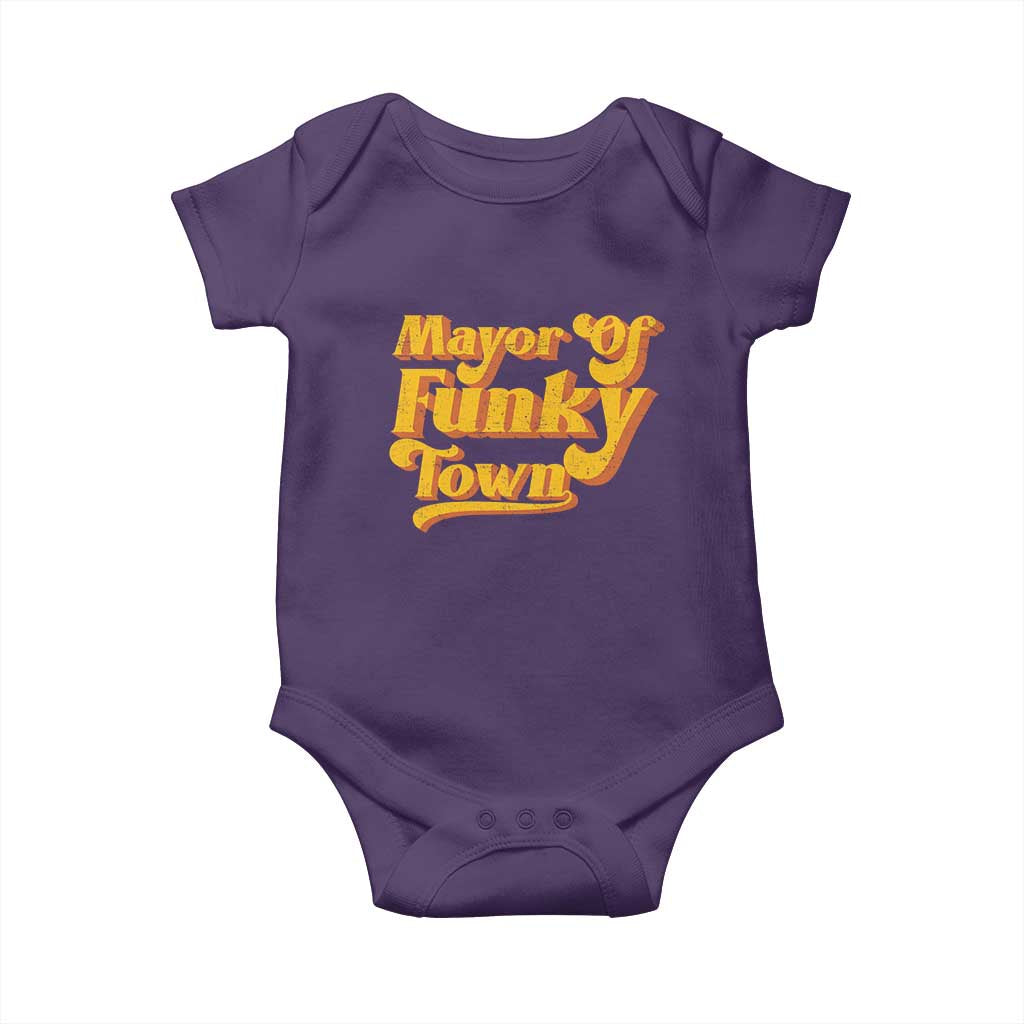Retro Mayor of Funky Town Baby Onesie Funny Vintage 70s Disco Party