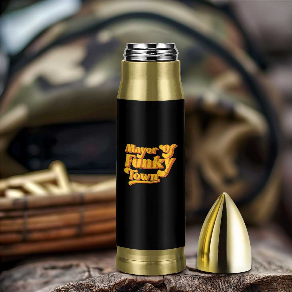 Retro Mayor of Funky Town Bullet Tumbler Funny Vintage 70s Disco Party