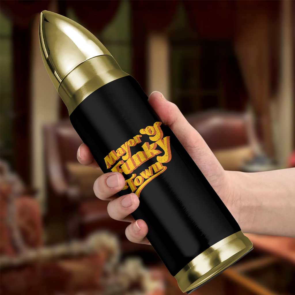 Retro Mayor of Funky Town Bullet Tumbler Funny Vintage 70s Disco Party