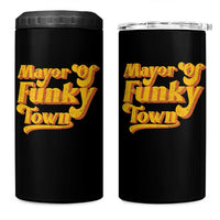 Retro Mayor of Funky Town 4 in 1 Can Cooler Tumbler Funny Vintage 70s Disco Party