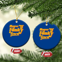 Retro Mayor of Funky Town Ceramic Ornament Funny Vintage 70s Disco Party