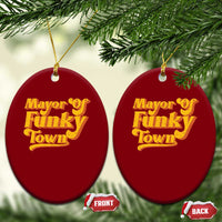 Retro Mayor of Funky Town Ceramic Ornament Funny Vintage 70s Disco Party