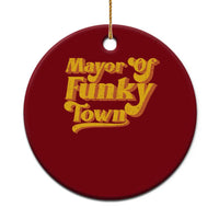 Retro Mayor of Funky Town Ceramic Ornament Funny Vintage 70s Disco Party
