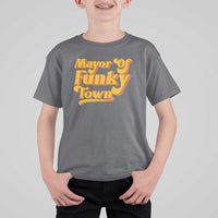 Retro Mayor of Funky Town T Shirt For Kid Funny Vintage 70s Disco Party