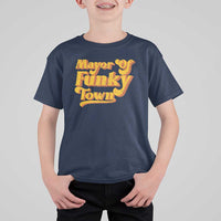 Retro Mayor of Funky Town T Shirt For Kid Funny Vintage 70s Disco Party