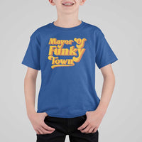 Retro Mayor of Funky Town T Shirt For Kid Funny Vintage 70s Disco Party