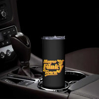 Retro Mayor of Funky Town Skinny Tumbler Funny Vintage 70s Disco Party