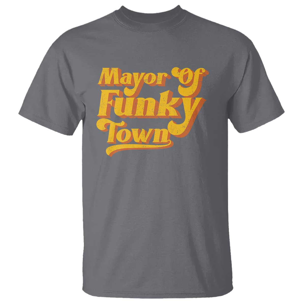 Retro Mayor of Funky Town T Shirt Funny Vintage 70s Disco Party