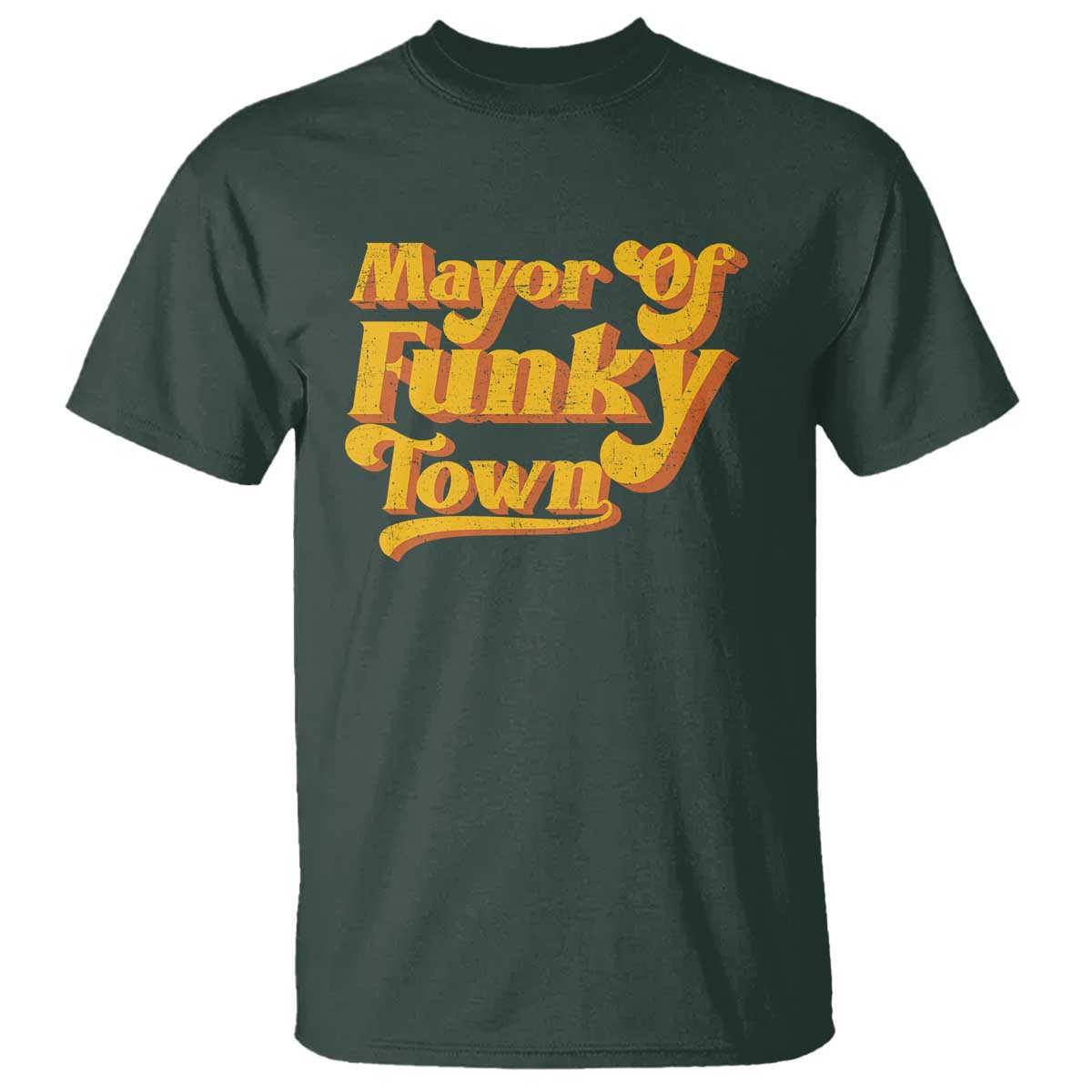 Retro Mayor of Funky Town T Shirt Funny Vintage 70s Disco Party