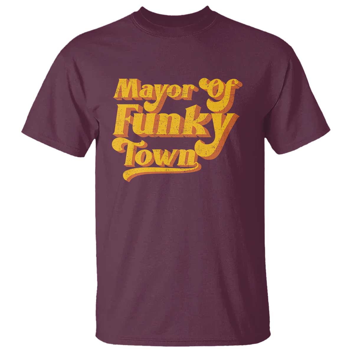 Retro Mayor of Funky Town T Shirt Funny Vintage 70s Disco Party