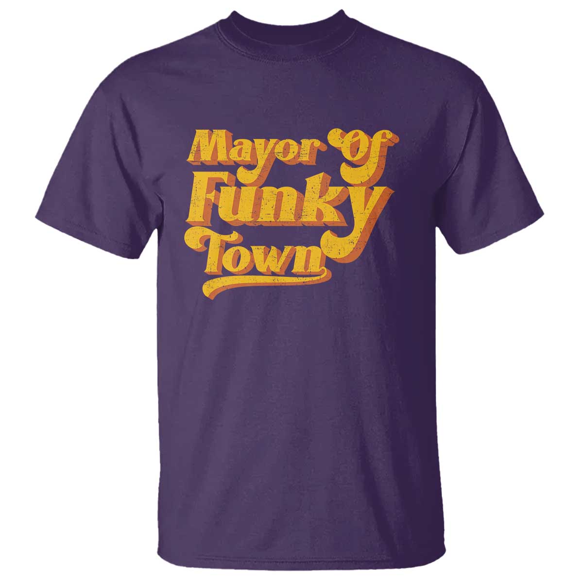 Retro Mayor of Funky Town T Shirt Funny Vintage 70s Disco Party