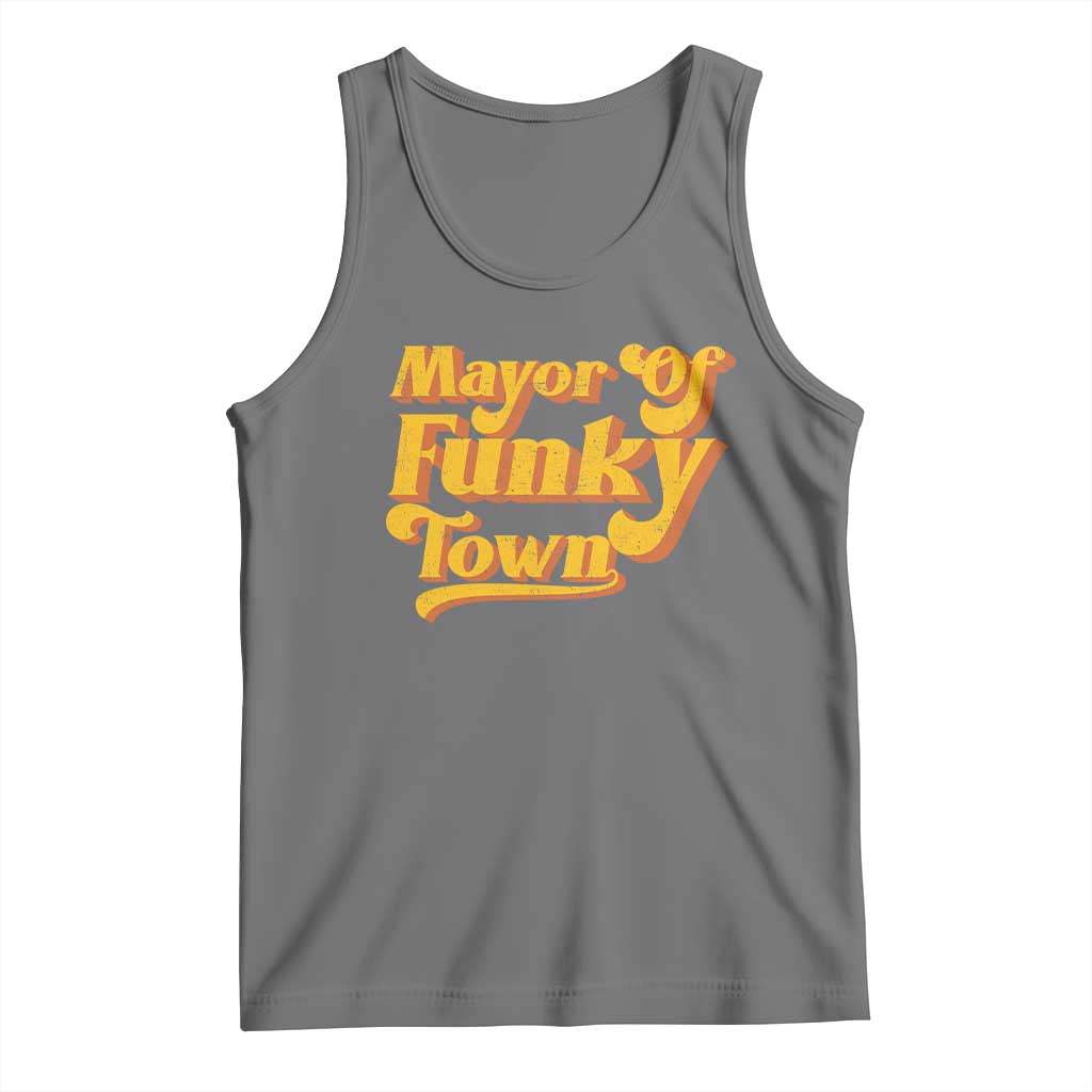 Retro Mayor of Funky Town Tank Top Funny Vintage 70s Disco Party