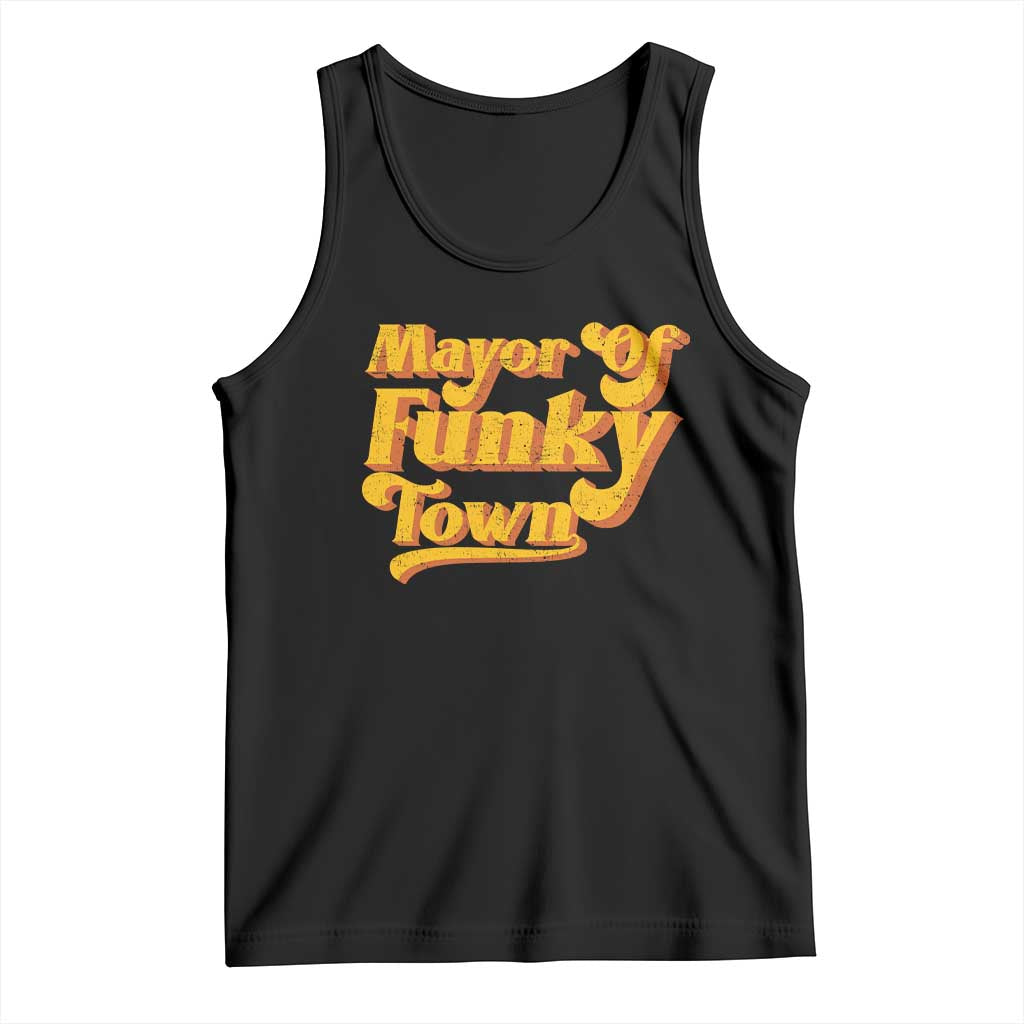 Retro Mayor of Funky Town Tank Top Funny Vintage 70s Disco Party