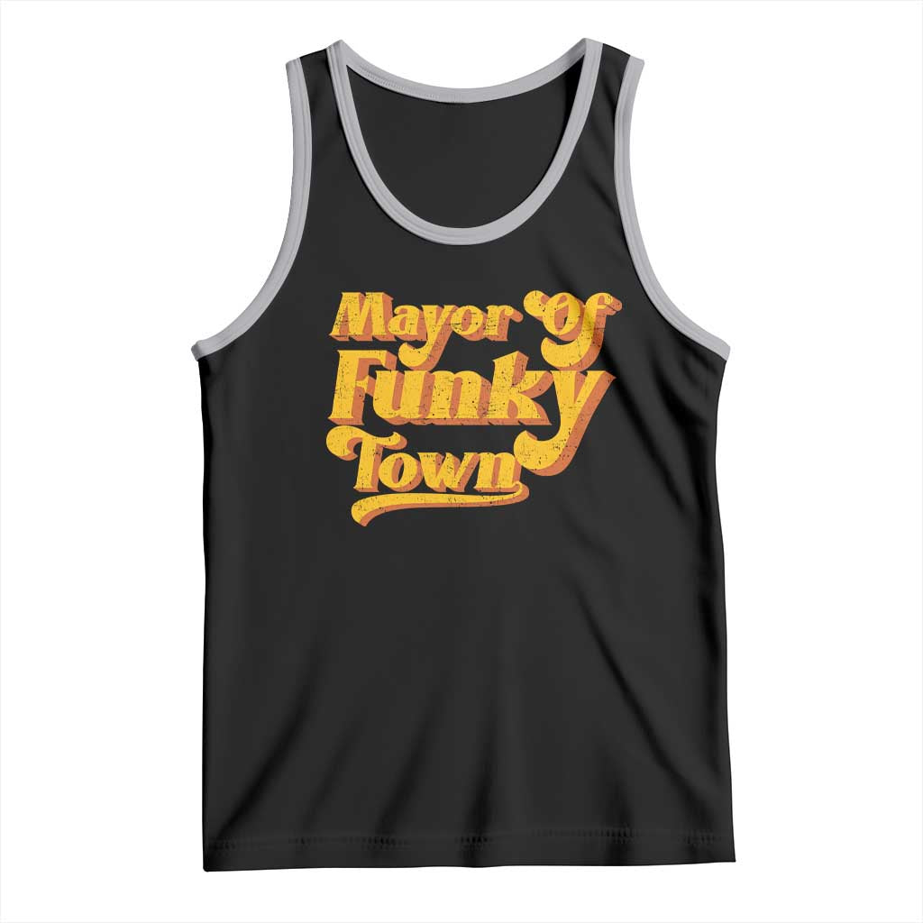 Retro Mayor of Funky Town Tank Top Funny Vintage 70s Disco Party