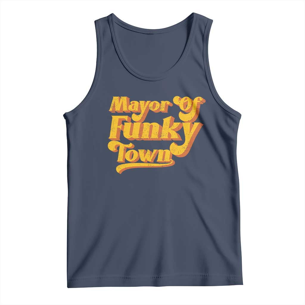 Retro Mayor of Funky Town Tank Top Funny Vintage 70s Disco Party