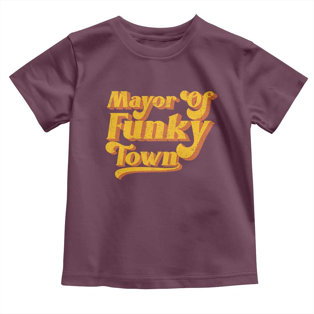 Retro Mayor of Funky Town Toddler T Shirt Funny Vintage 70s Disco Party