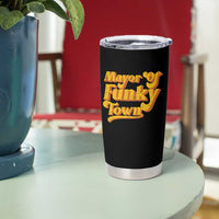Retro Mayor of Funky Town Tumbler Cup Funny Vintage 70s Disco Party