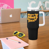 Retro Mayor of Funky Town Tumbler With Handle Funny Vintage 70s Disco Party