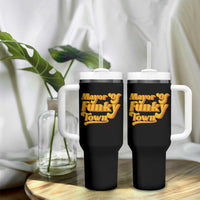 Retro Mayor of Funky Town Tumbler With Handle Funny Vintage 70s Disco Party
