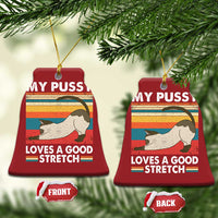 My Pussy Loves A Good Stretch Christmas Ornament Funny Humor Saying Cat Vintage - Wonder Print Shop