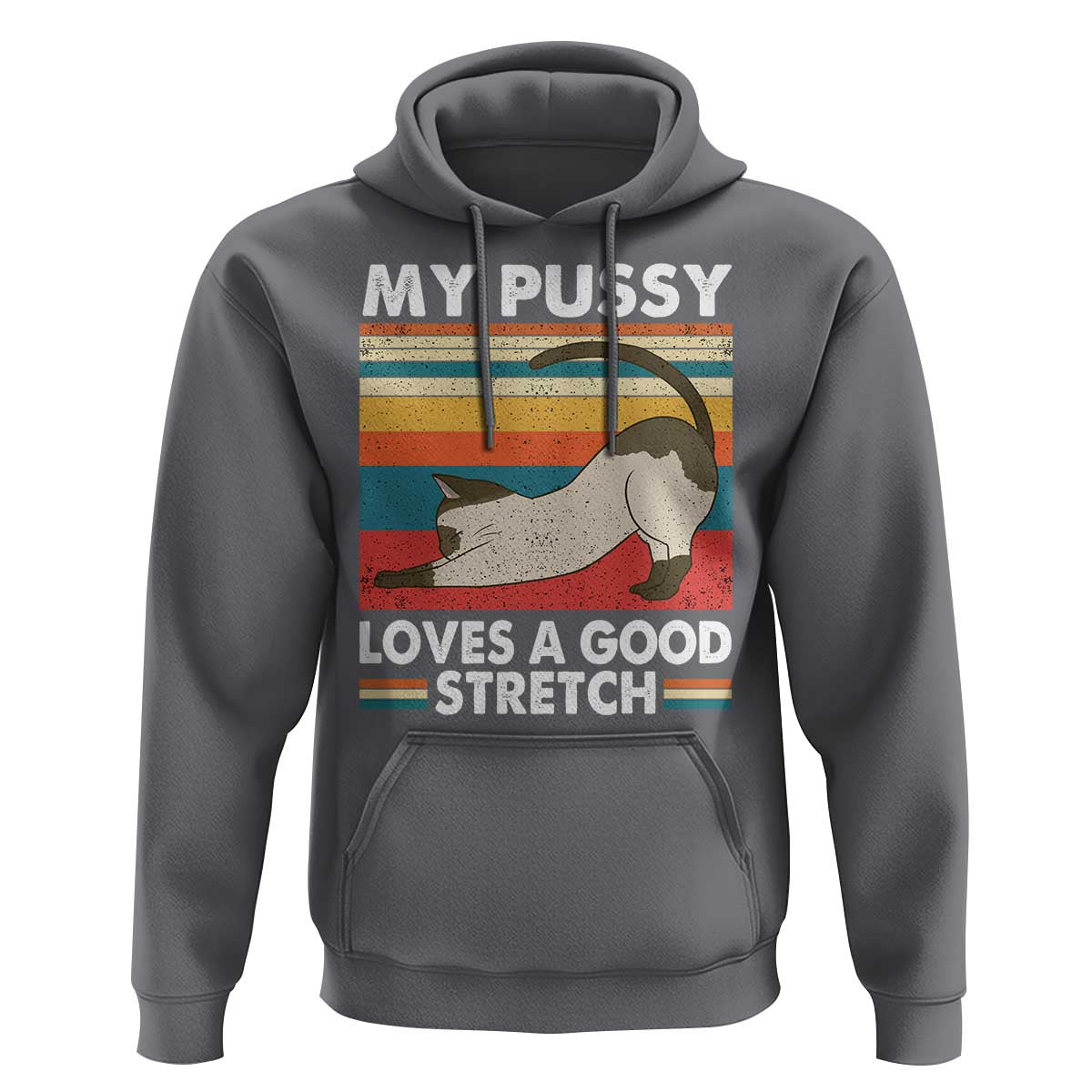 My Pussy Loves A Good Stretch Hoodie Funny Humor Saying Cat Vintage - Wonder Print Shop