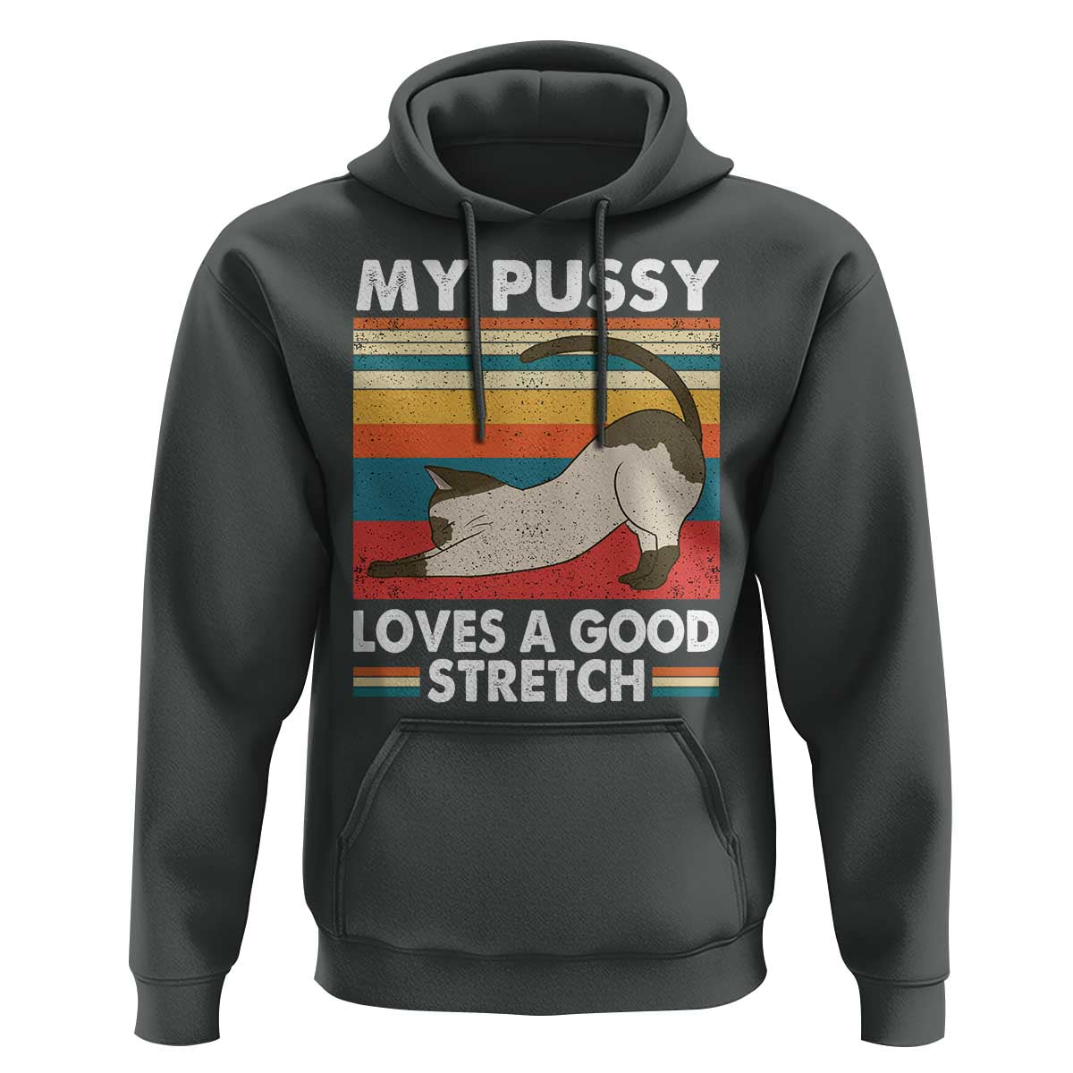 My Pussy Loves A Good Stretch Hoodie Funny Humor Saying Cat Vintage - Wonder Print Shop