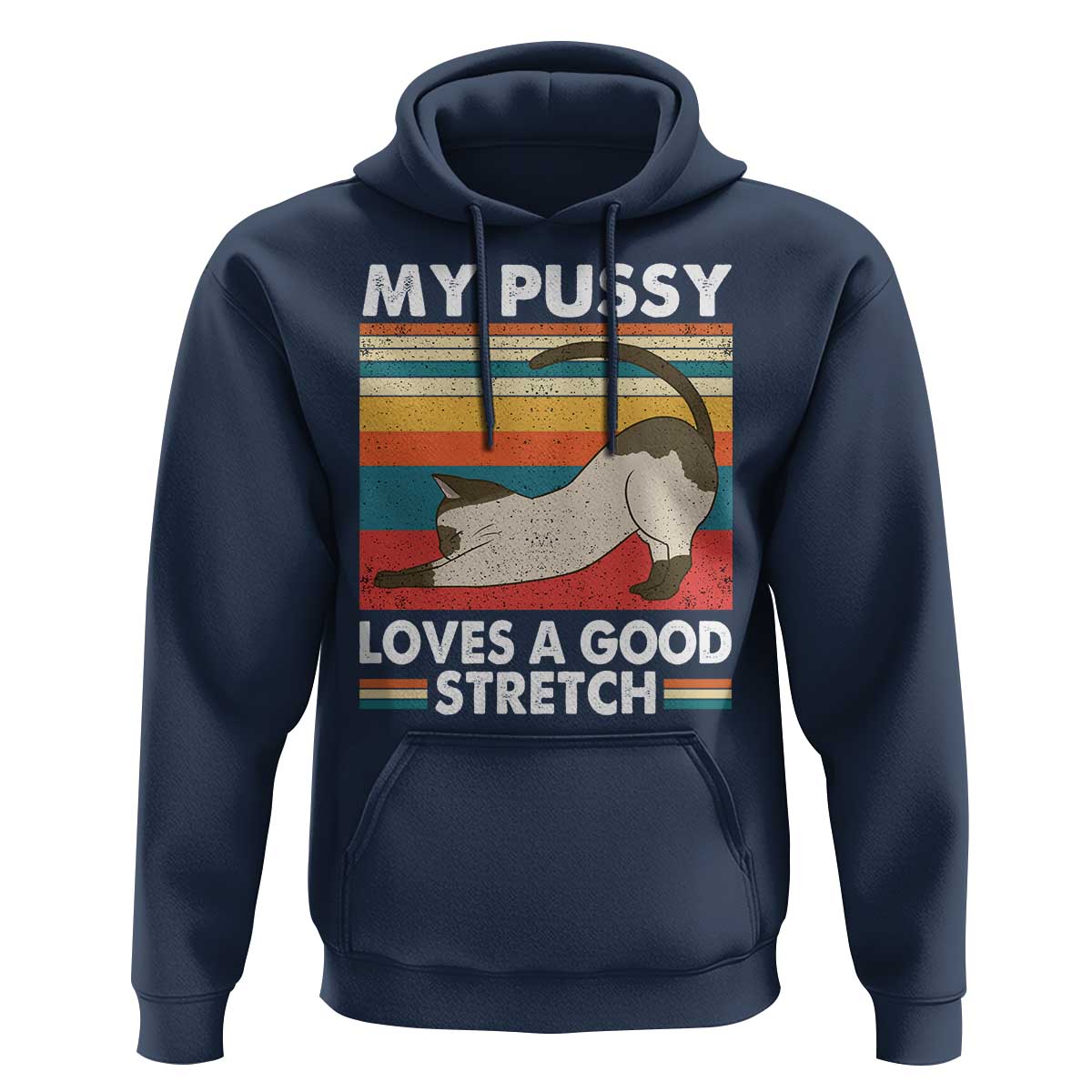My Pussy Loves A Good Stretch Hoodie Funny Humor Saying Cat Vintage - Wonder Print Shop