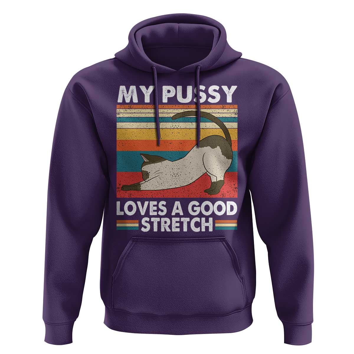 My Pussy Loves A Good Stretch Hoodie Funny Humor Saying Cat Vintage - Wonder Print Shop